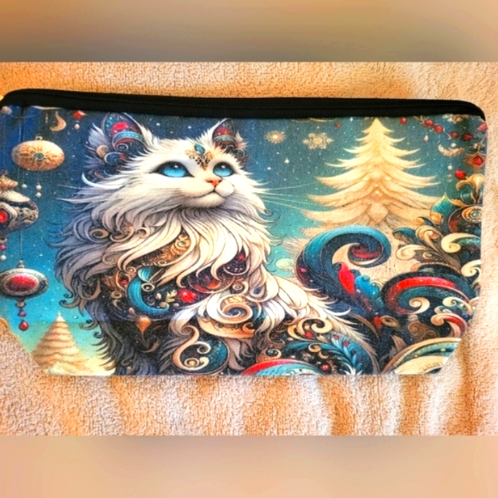 Bohemian Cat‎ Canvas Makeup Bag - NEW - Picture 5 of 9
